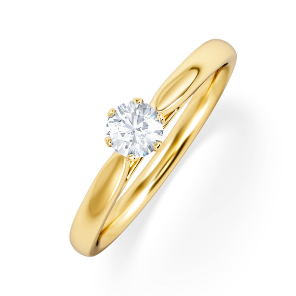 Engagement Ring Certified Diamond 0.25CT H/SI High Set Chloe 18K Gold